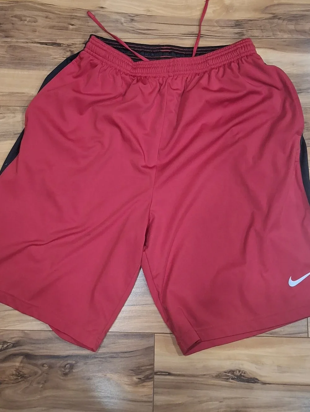 Nike Men’s Red Athletic Shorts with Black Trim Mens Medium Lightly Worn